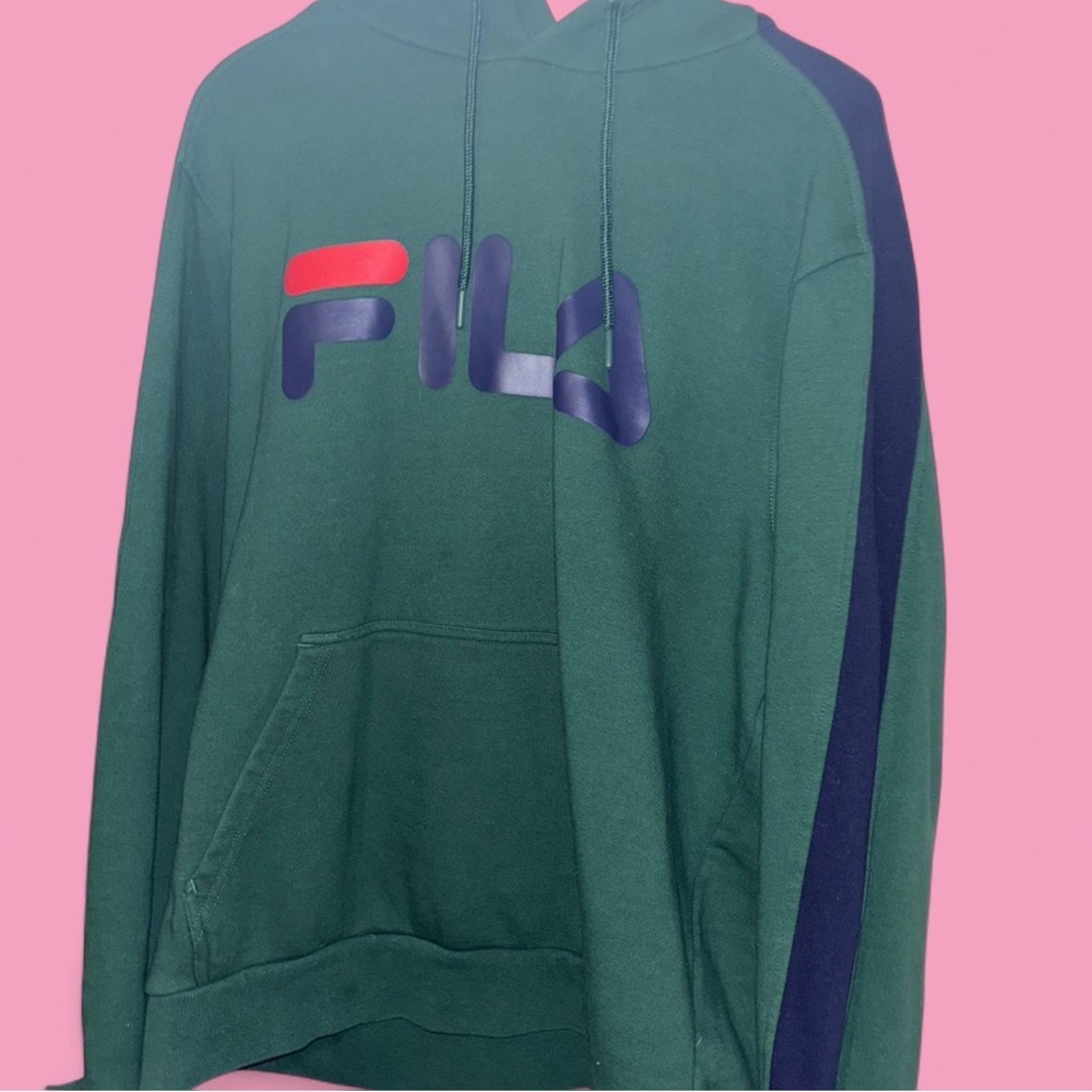 Green Fila x Urban Outfitters hoodie